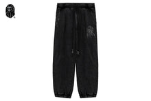 BAPE BLACK GARMENT DYED SWEAT PANTS