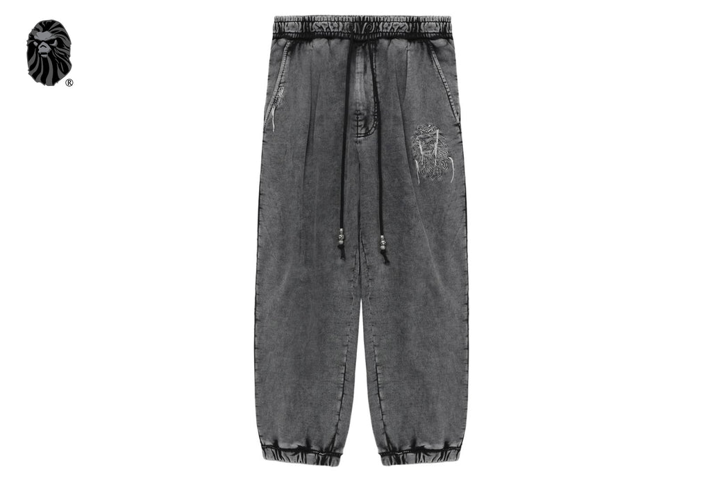 BAPE BLACK GARMENT DYED SWEAT PANTS | bape.com