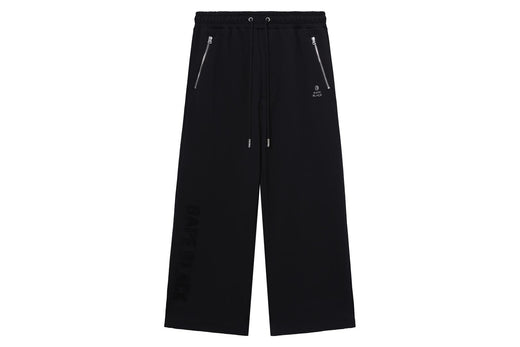 BAPE BLACK WIDE LEG METAL LOGO SWEAT PANTS