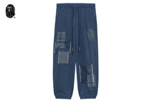 BAPE BLACK PATCHWORK INDIGO JOGGER PANTS