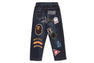 BAPE EMBLEM DENIM PRINT SWEAT PANTS