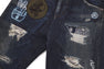 BAPE EMBLEM DENIM PRINT SWEAT PANTS