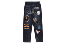 BAPE EMBLEM DENIM PRINT SWEAT PANTS