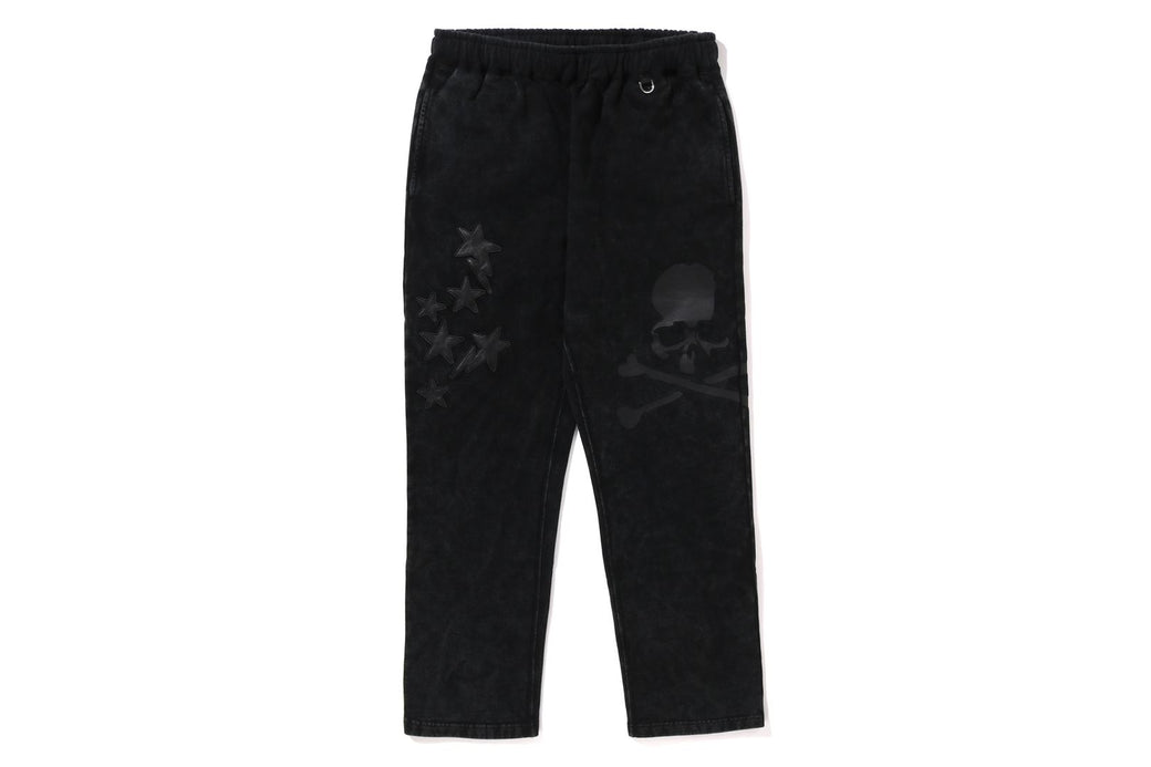 BAPE X MMJ 】LEATHER STA PATCH SKULL RELAXED FIT SWEATPANTS