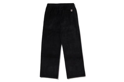 CRYSTAL STONE APE HEAD VELOUR WIDE PANTS