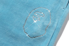 CRYSTAL STONE APE HEAD VELOUR WIDE PANTS