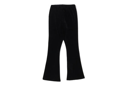 WASHED MULTI LOGO RHINESTONE VELOUR BOOTCUT FIT PANTS