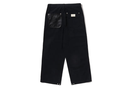 BAPE BLACK WASHED CHORE WORK PANTS #1