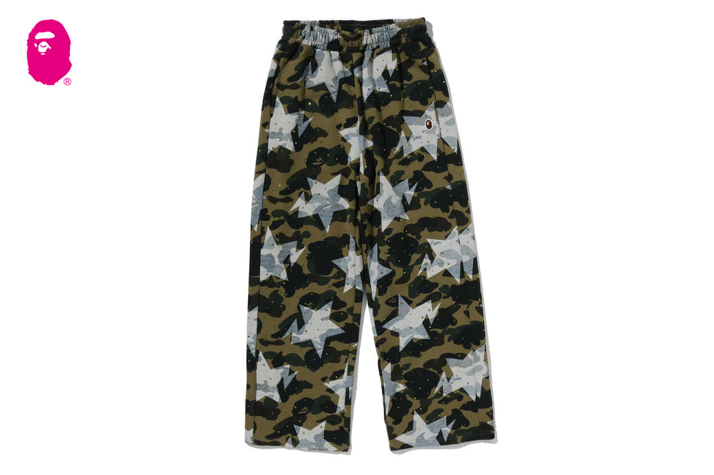 STA OVER PRINT 1ST CAMO CRYSTAL STONE SWEAT PANTS | bape.com