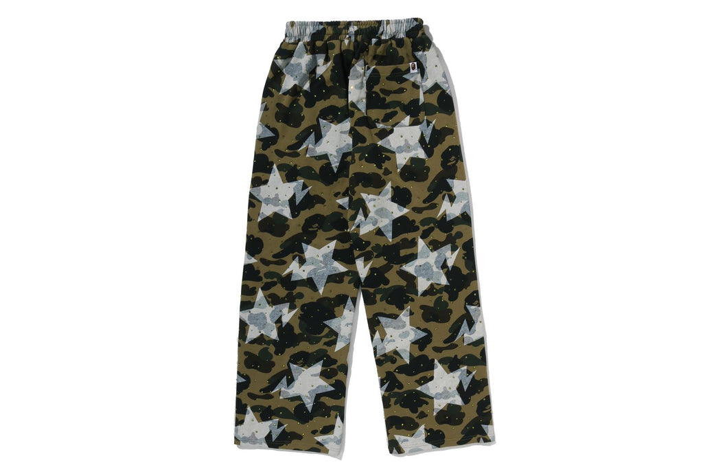 STA OVER PRINT 1ST CAMO CRYSTAL STONE SWEAT PANTS | bape.com