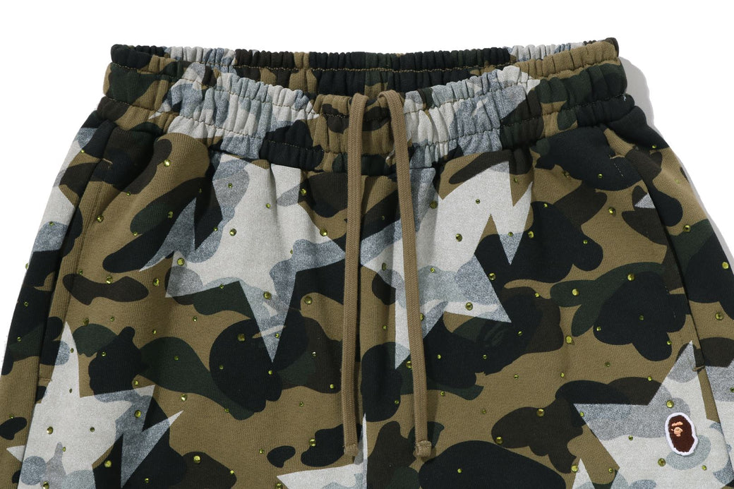 STA OVER PRINT 1ST CAMO CRYSTAL STONE SWEAT PANTS | bape.com