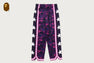COLOR CAMO MESH HIGH SPLIT SNAP BUTTON RELAXED FIT PANTS