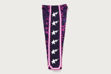 COLOR CAMO MESH HIGH SPLIT SNAP BUTTON RELAXED FIT PANTS