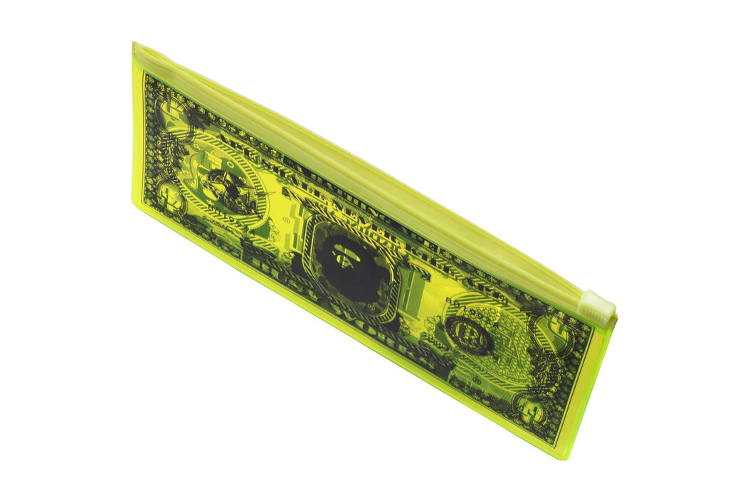 A BATHING APE BANKNOTE DESIGN POUCH グリーン BANKNOTE DESIGN POUCH | bape.com