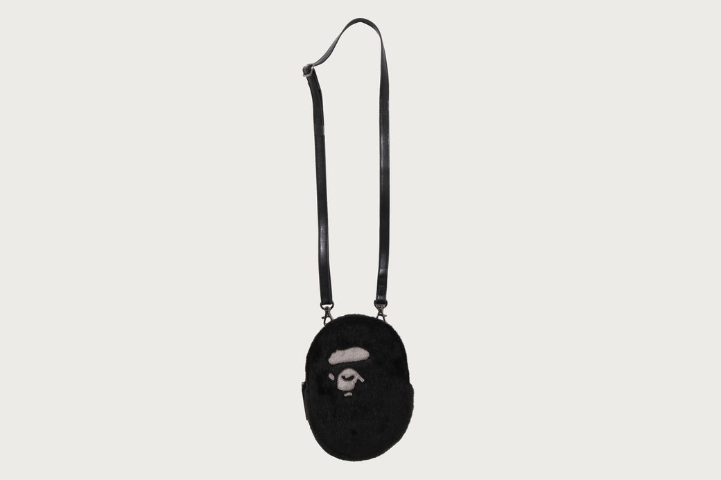 APE HEAD FAUX FUR MINI SHOULDER BAG | bape.com