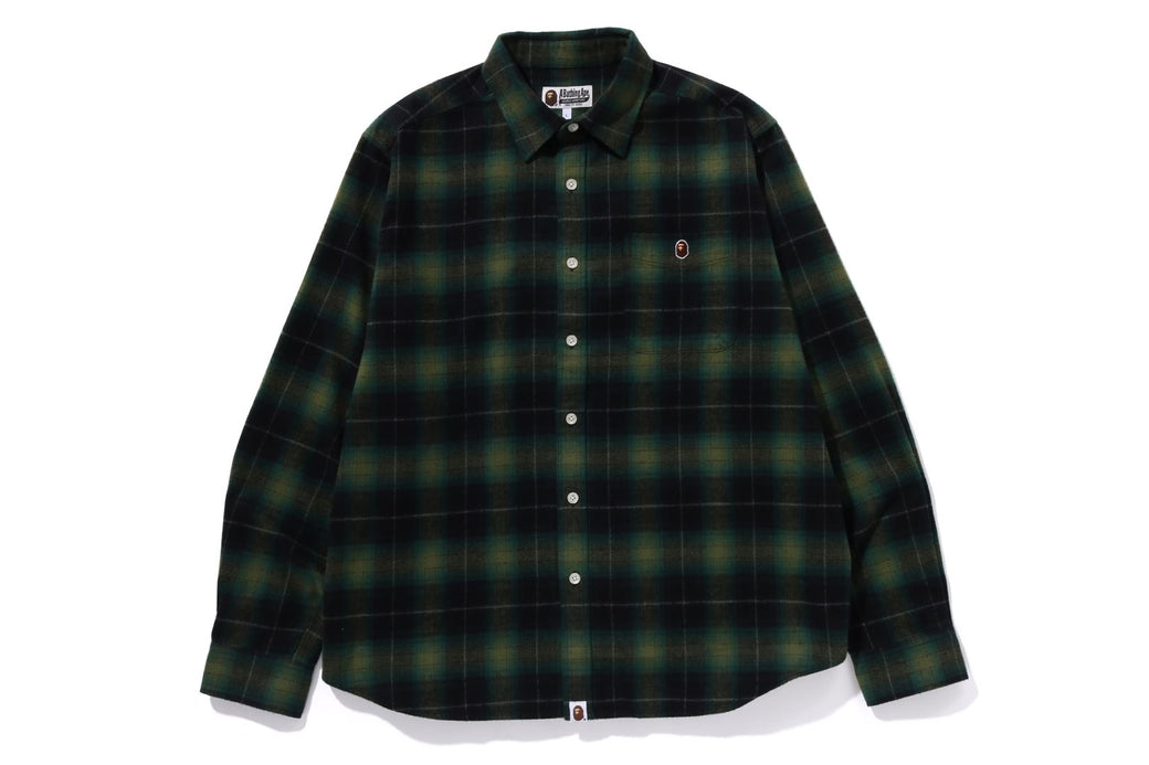 APE HEAD ONE POINT FLANNEL CHECK SHIRT | bape.com