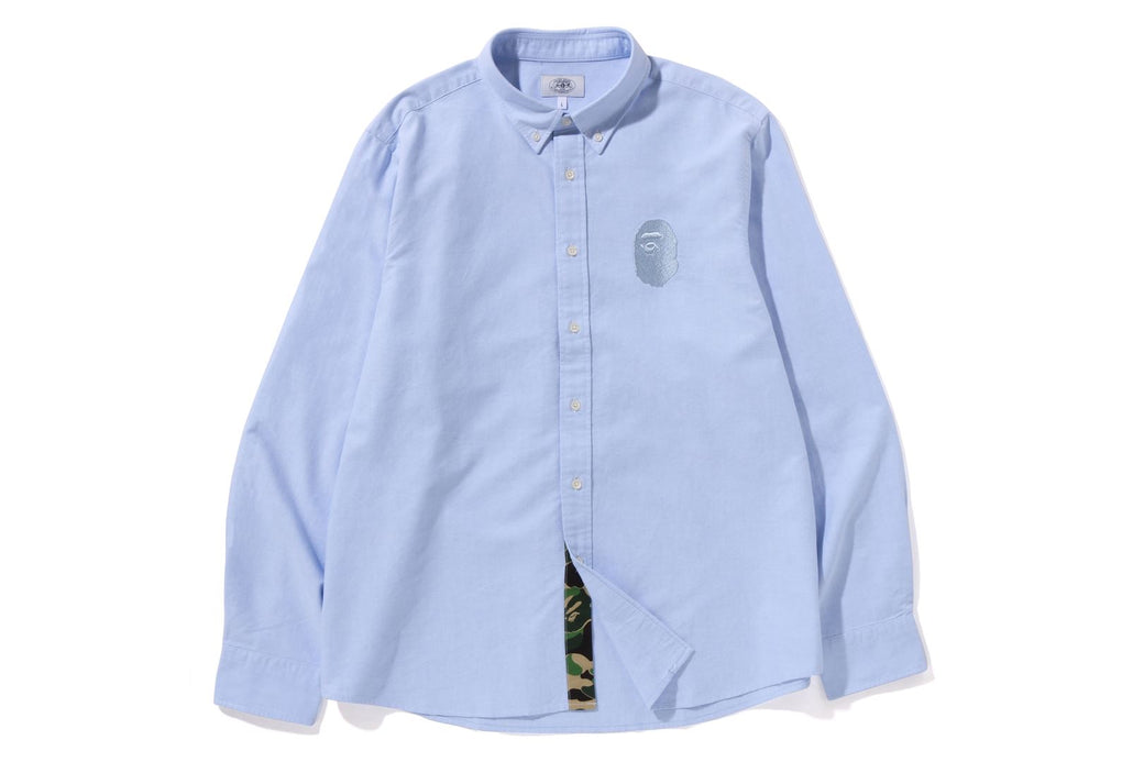 APE HEAD EMBROIDERY OXFORD SHIRT | bape.com