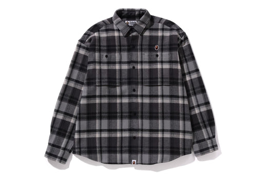 BAPE CHECK APE HEAD ONE POINT FLANNEL SHIRT | bape.com