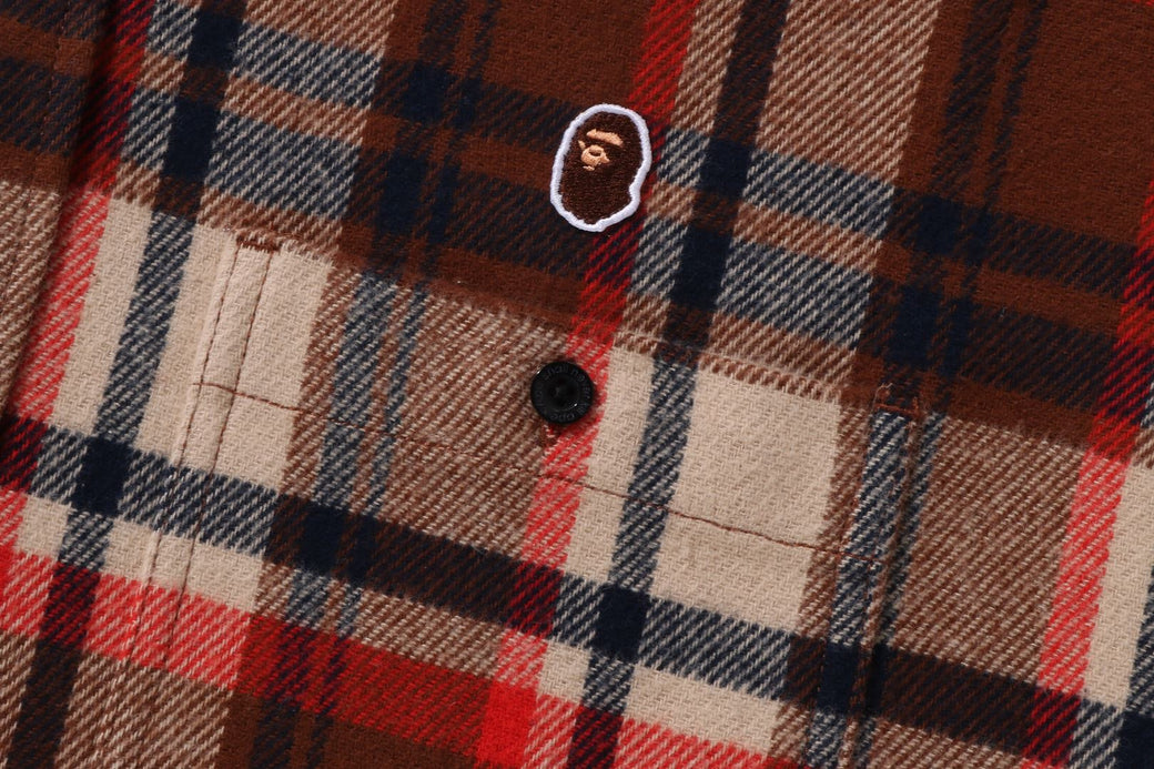 BAPE CHECK APE HEAD ONE POINT FLANNEL SHIRT | bape.com