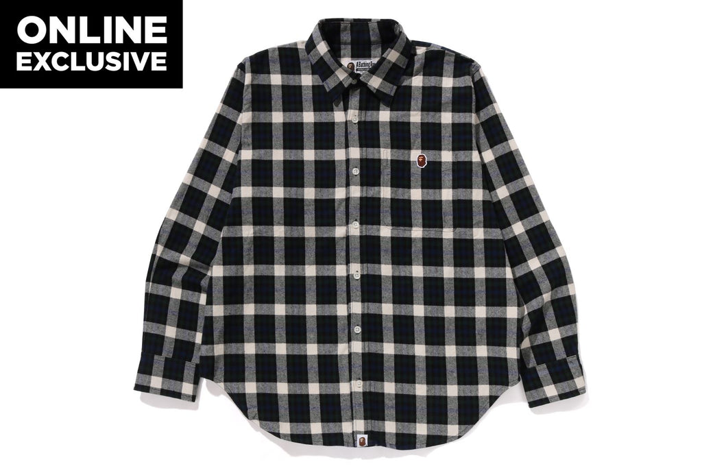 ONE POINT CHECK SHIRT M BAPEC