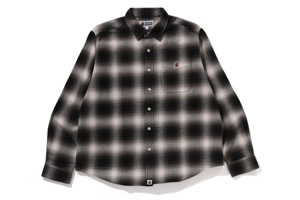 ONE POINT OMBRE CHECK RELAXED FIT LS SHIRT | bape.com