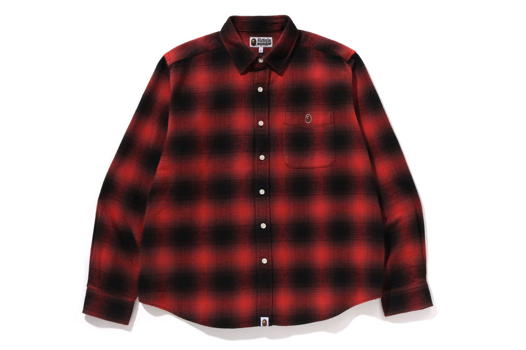 ONE POINT OMBRE CHECK RELAXED FIT LS SHIRT | bape.com