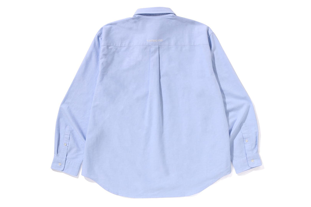 A BATHING APE オックスフォードシャツ　ブルー　Ｌ A BATHING APE｜1ST CAMO APPLIQUE OXFORD BD SHIRT | Rakuten