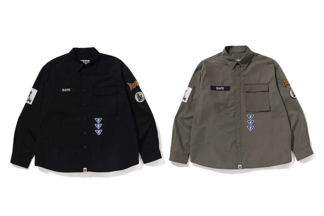 BATHING APE LOGO MILITARY LS SHIRT | bape.com