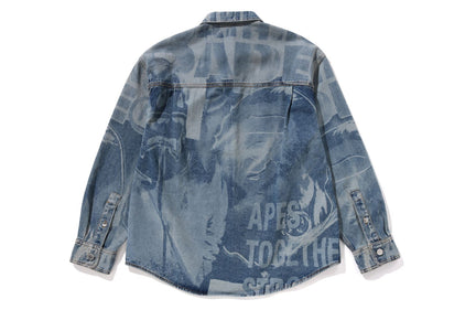 OVERALL LASERED DENIM LS SHIRT