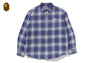 A BATHING APE LOGO OMBRE CHECK FLANNEL LS SHIRT