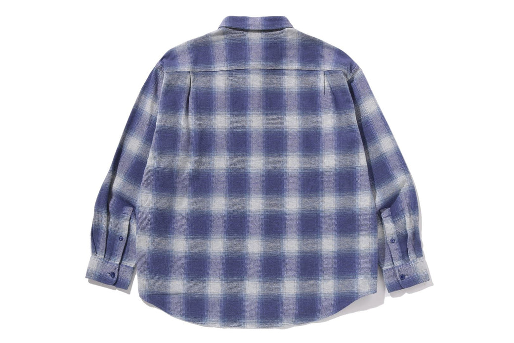 A BATHING APE LOGO OMBRE CHECK FLANNEL LS SHIRT | bape.com