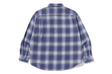 A BATHING APE LOGO OMBRE CHECK FLANNEL LS SHIRT