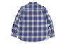 A BATHING APE LOGO OMBRE CHECK FLANNEL LS SHIRT