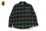 A BATHING APE LOGO OMBRE CHECK FLANNEL LS SHIRT