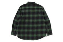 A BATHING APE LOGO OMBRE CHECK FLANNEL LS SHIRT