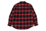 A BATHING APE LOGO OMBRE CHECK FLANNEL LS SHIRT