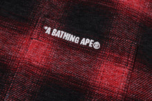 A BATHING APE LOGO OMBRE CHECK FLANNEL LS SHIRT