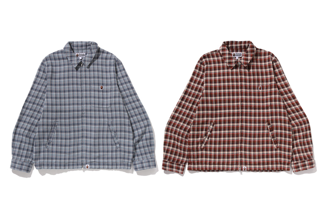 BAPE ネルシャツ サイズS ベージュチェック✨ BAPE CHECK ZIP SHIRT | bape.com