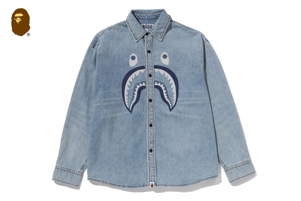 SHARK LIGHT DENIM LS SHIRT | bape.com