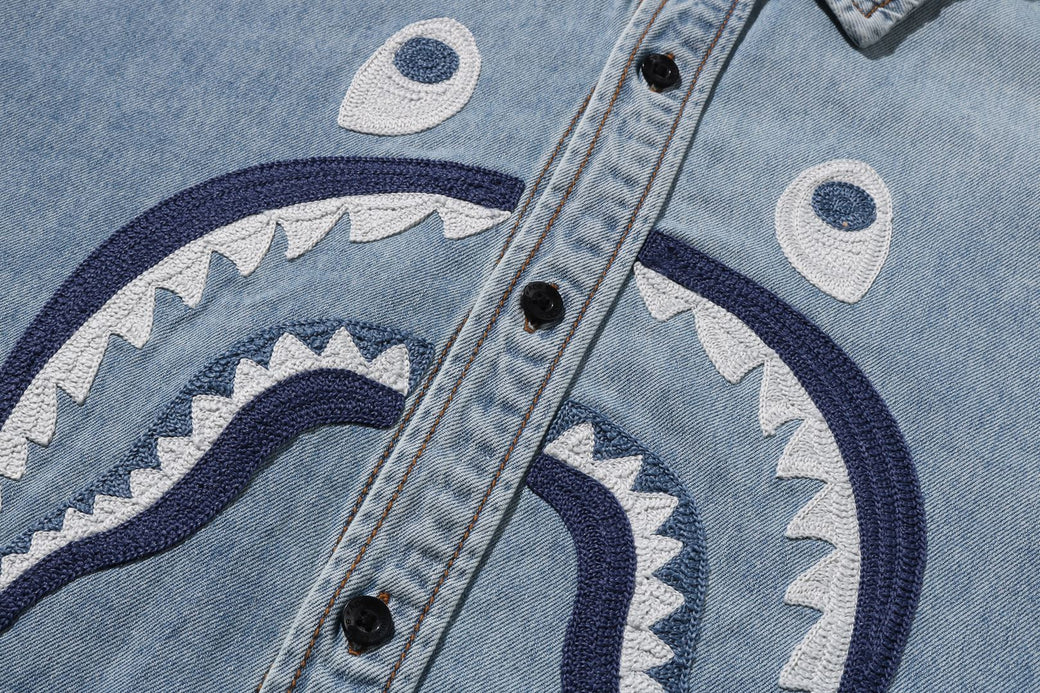 SHARK LIGHT DENIM LS SHIRT | bape.com