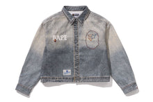 FAKE PRINT MULTI LOGO DENIM CROPPED SHIRT