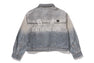 FAKE PRINT MULTI LOGO DENIM CROPPED SHIRT