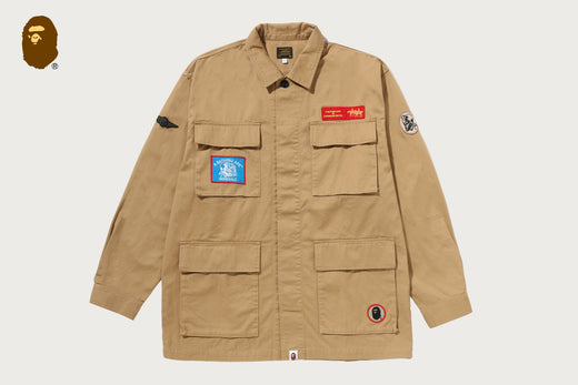 MULTI MOTIF RELAXED ARMY LS SHIRT