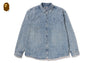 ONE POINT LINE CAMO JACQUARD DENIM LS SHIRT