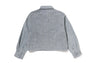 LINE CAMO DENIM HOODED CROPPED SHIRT