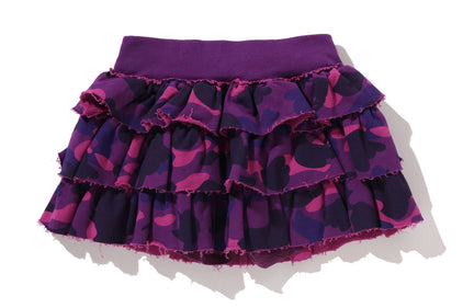 COLOR CAMO RUFFLE SWEAT SKIRT