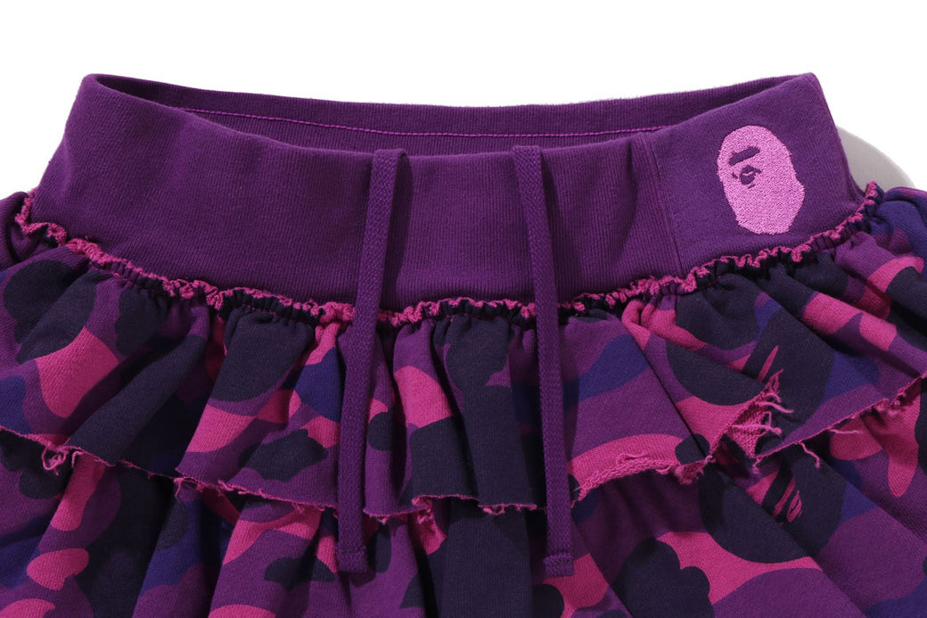 M 即発送 BAPE COLOR CAMO RUFFLE SWEAT SKIRT COLOR CAMO RUFFLE SWEAT SKIRT | bape.com