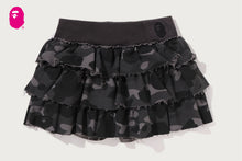 COLOR CAMO RUFFLE SWEAT SKIRT