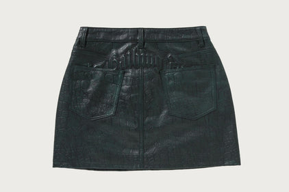 CROC PATTERN A BATHING APE LEATHER SKIRT