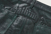 CROC PATTERN A BATHING APE LEATHER SKIRT